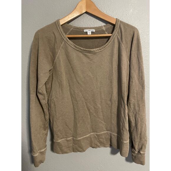 James Perse Sweatshirt Womens 2 US Medium Supima Cotton Raglan Crewneck Made USA - Picture 1 of 8